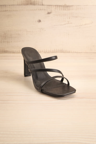 Baudoyer Black Heeled Sandals | La petite garçonne front view