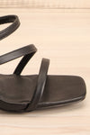 Baudoyer Black Heeled Sandals | La petite garçonne side close-up