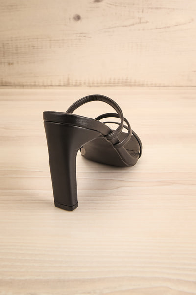 Baudoyer Black Heeled Sandals | La petite garçonne back view