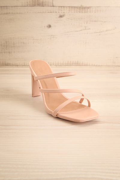 Baudoyer Pink Heeled Sandals | La petite garçonne front view