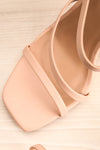 Baudoyer Pink Heeled Sandals | La petite garçonne flat close-up