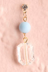 Bayla Blue Bead & Crystal Pendant Earrings close-up | Boutique 1861