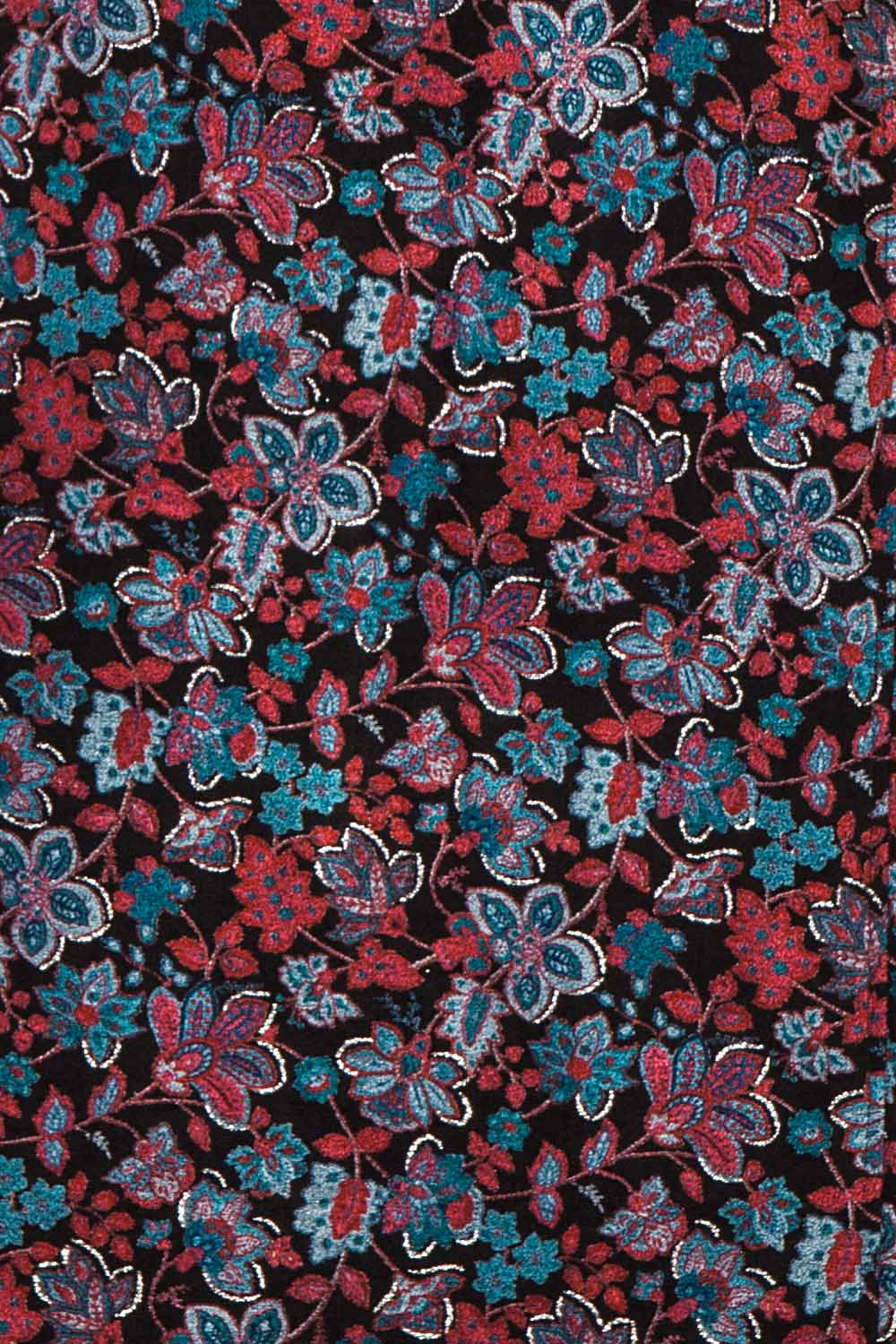 Baylor Black Floral Dress | Robe Fleurie fabric close up | Boutique 1861