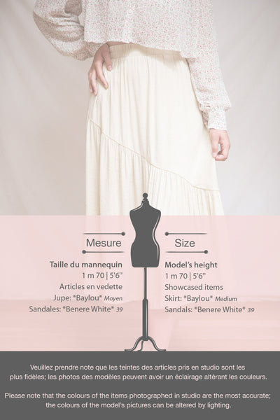 Baylou Beige Elastic Waist Midi Skirt | Boutique 1861 fiche