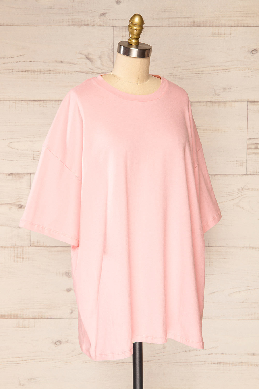 Beaurice Pink Oversized T-Shirt with Round Collar | La petite garçonne side view 