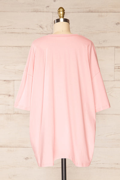 Beaurice Pink Oversized T-Shirt with Round Collar | La petite garçonne back view