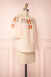 Belazaima Pink Embroidered Floral Off-Shoulder Top | Boutique 1861 4