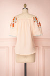 Belazaima Pink Embroidered Floral Off-Shoulder Top | Boutique 1861 6