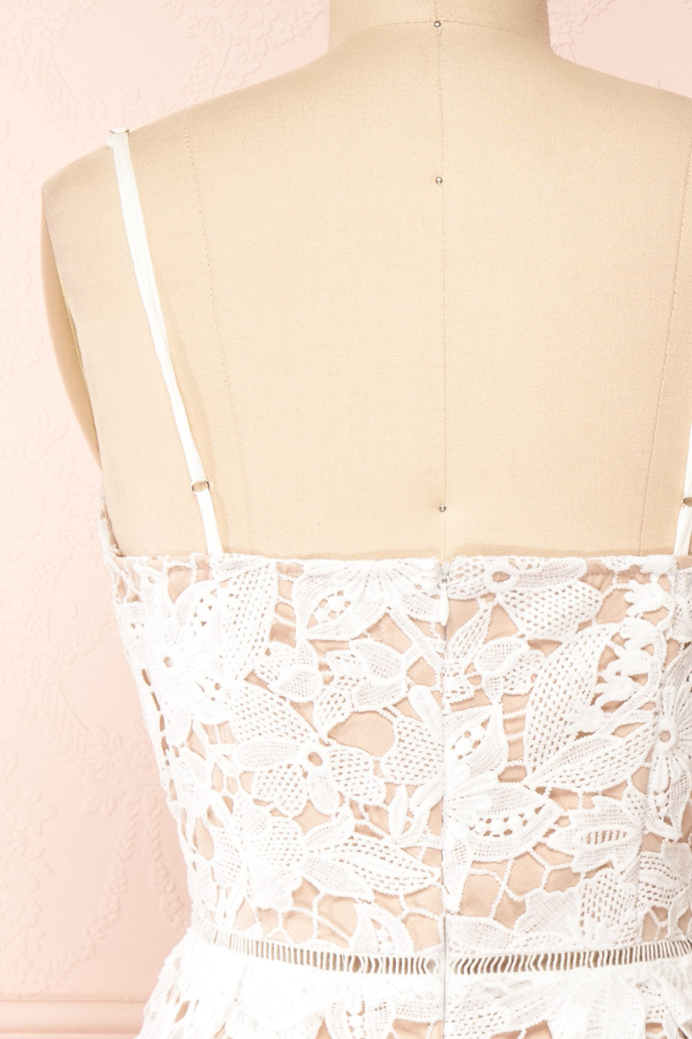 Belena Lace V-Neck Midi Dress | Boutique 1861 back close-up