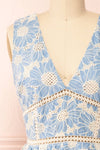 Belinda Short Floral Dress w/ Open-Work | Boutique 1861 front close-up