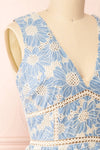 Belinda Short Floral Dress w/ Open-Work | Boutique 1861 side close-up