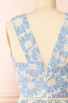 Belinda Short Floral Dress w/ Open-Work | Boutique 1861 back close-up