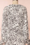 Bellanca Black & White Leopard Print Silky Tunic Dress | BACK CLOSE UP | Boutique 1861