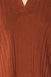 Beluth Rust Collared Long Sleeve Top | La petite garçonne fabric