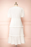 Belvie White Midi Button-Up V-Neck Dress | Boutique 1861  back plus size