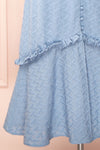 Belvie Blue Midi Button-Up V-Neck Dress | Boutique 1861 bottom