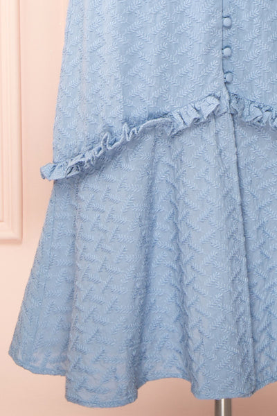 Belvie Blue Midi Button-Up V-Neck Dress | Boutique 1861 bottom