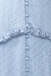 Belvie Blue Midi Button-Up V-Neck Dress | Boutique 1861 fabric