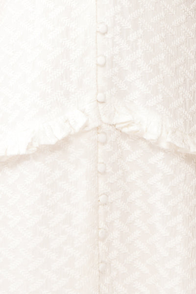Belvie White Midi Button-Up V-Neck Dress | Boutique 1861 fabric