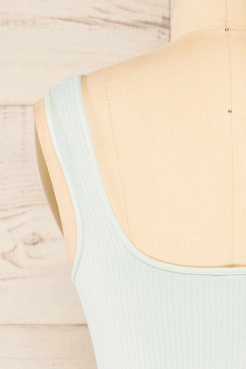 Bely Aqua Stretchable Cropped Cami | La petite garçonne back close-up