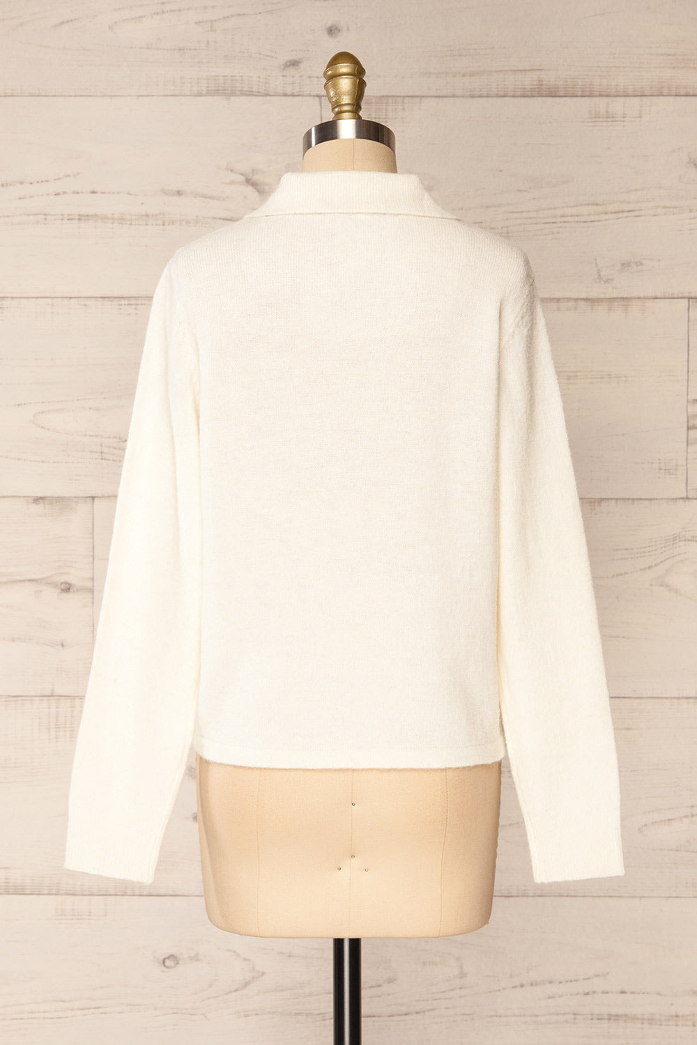 Benalmadena Knit Sweater w/ Shirt Collar | La petite garçonne back view 