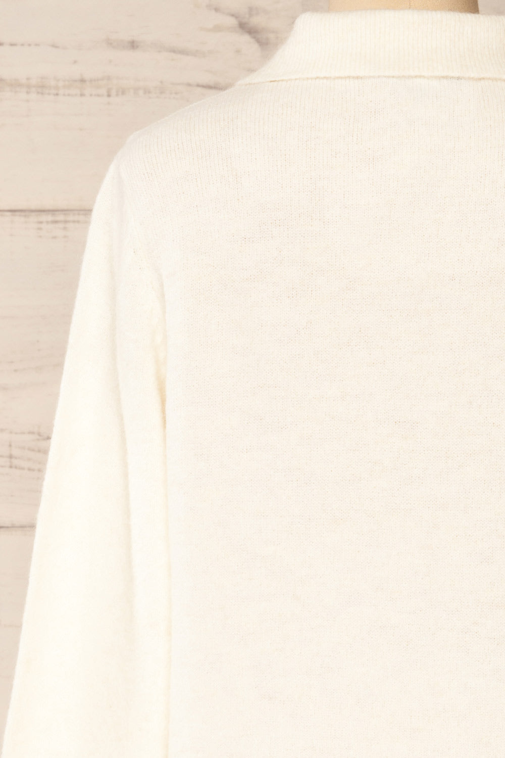 Benalmadena Knit Sweater w/ Shirt Collar | La petite garçonne back close-up