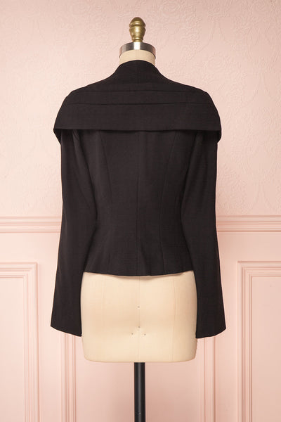 Benedicte Black Fitted Vintage Blazer Jacket | BACK VIEW | Boutique 1861