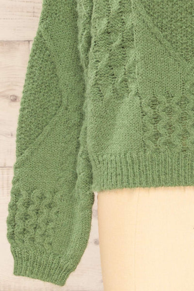 Benidorm Green Cropped Knit Sweater | La petite garçonne bottom