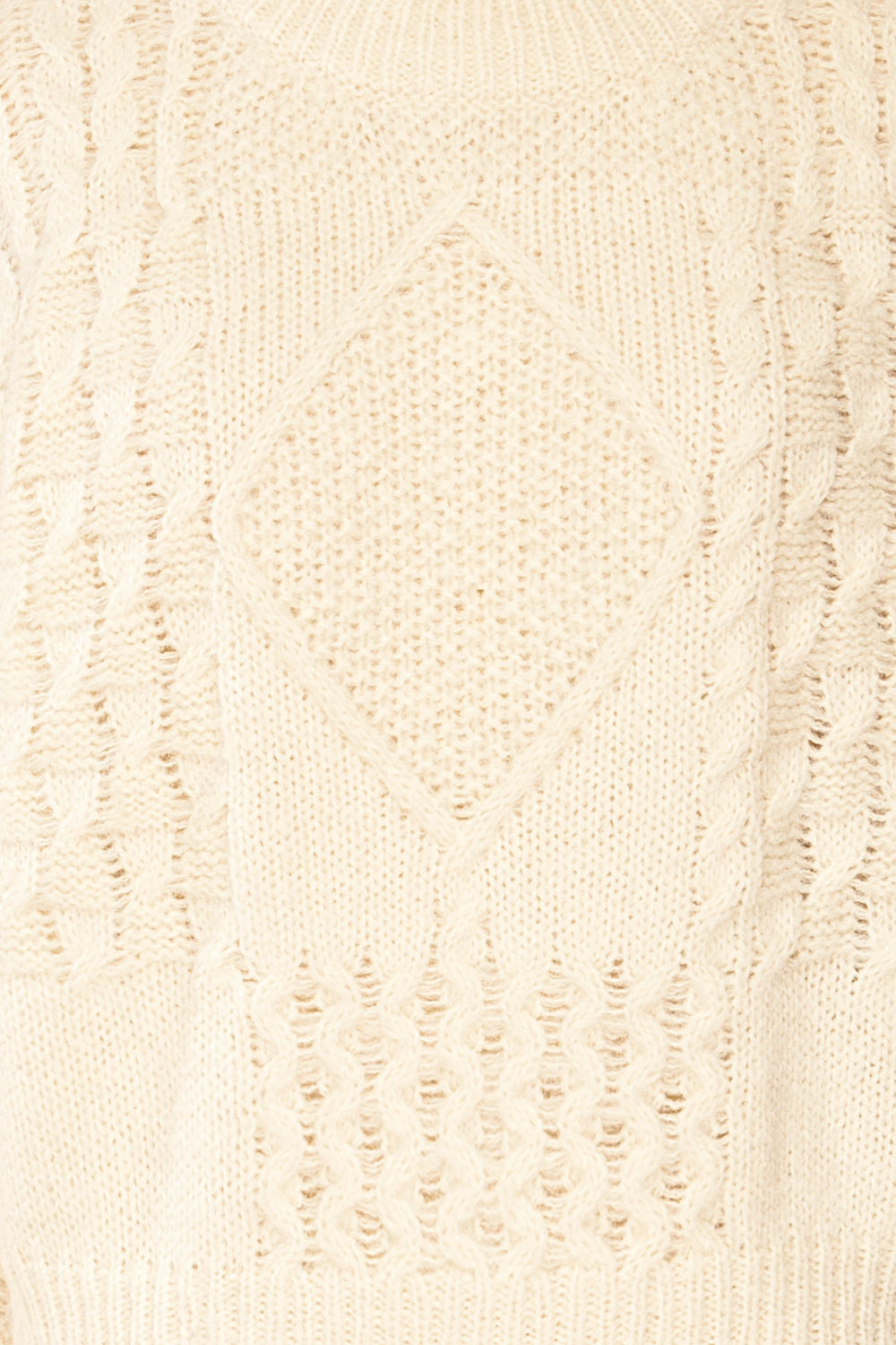 Benidorm Ivory Cropped Knit Sweater | La petite garçonne fabric
