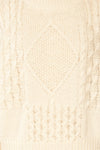 Benidorm Ivory Cropped Knit Sweater | La petite garçonne fabric