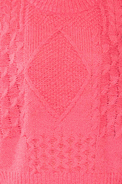 Benidorm Pink Cropped Knit Sweater | La petite garçonne fabric