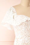 Benignitas Off-Shoulder Lace Mermaid Bridal Dress | Boudoir 1861 side close-up