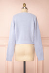 Benita Blue V-Neck Cropped Knit Cardigan | Boutique 1861 back view