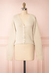 Benita Cream V-Neck Cropped Knit Cardigan | Boutique 1861 front