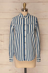 Bensafrim Blue Denim Striped Long Sleeved Shirt | La Petite Garçonne 1