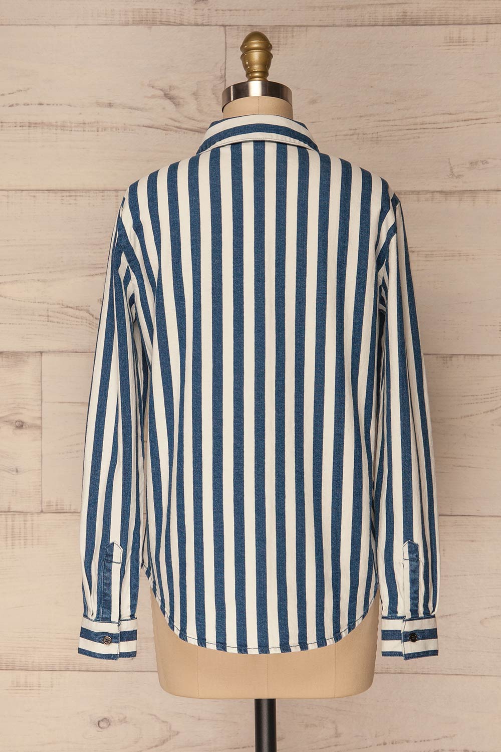 Bensafrim Blue Denim Striped Long Sleeved Shirt | La Petite Garçonne 5