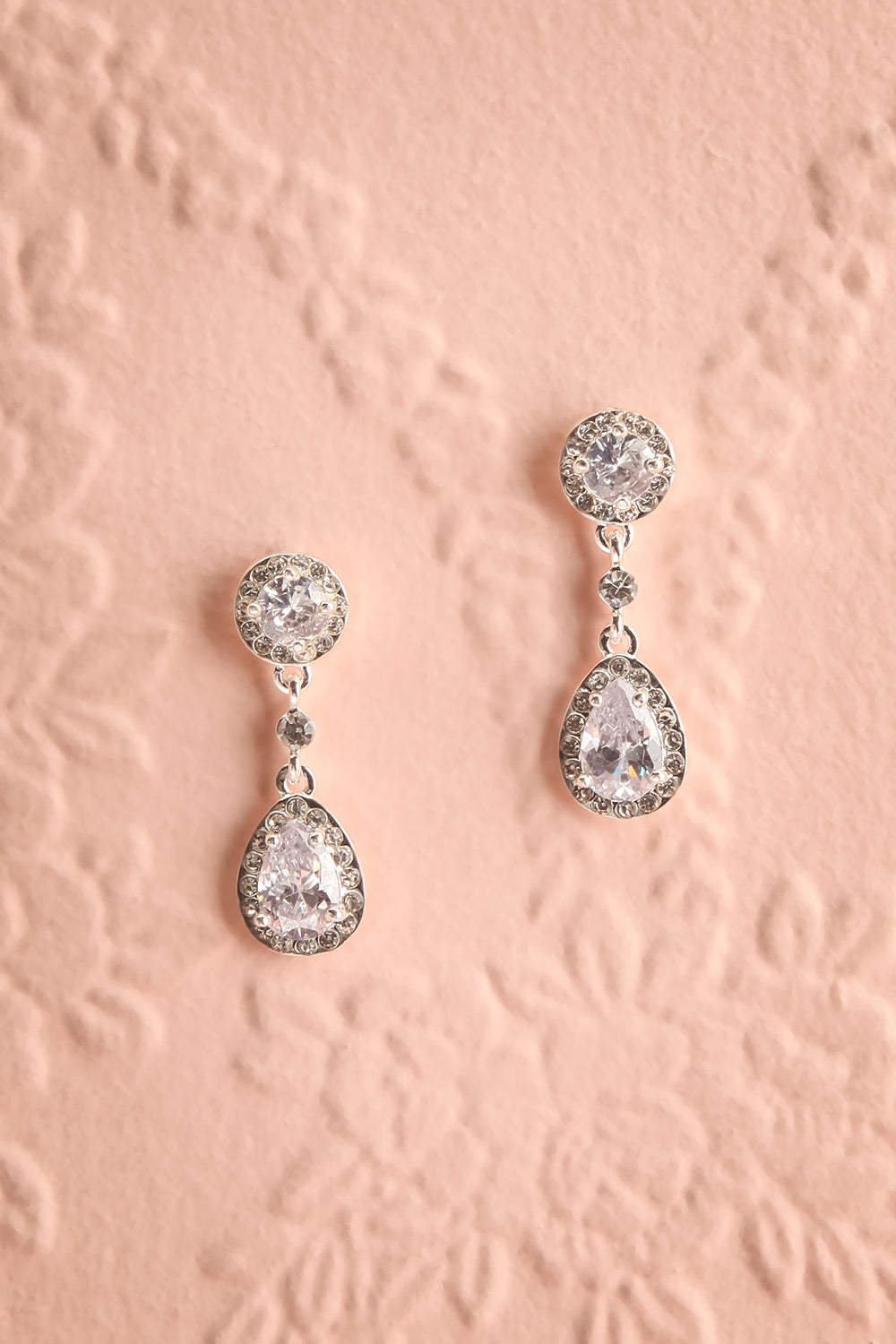 Berenice Silver Crystal Pendant Earrings | Boutique 1861