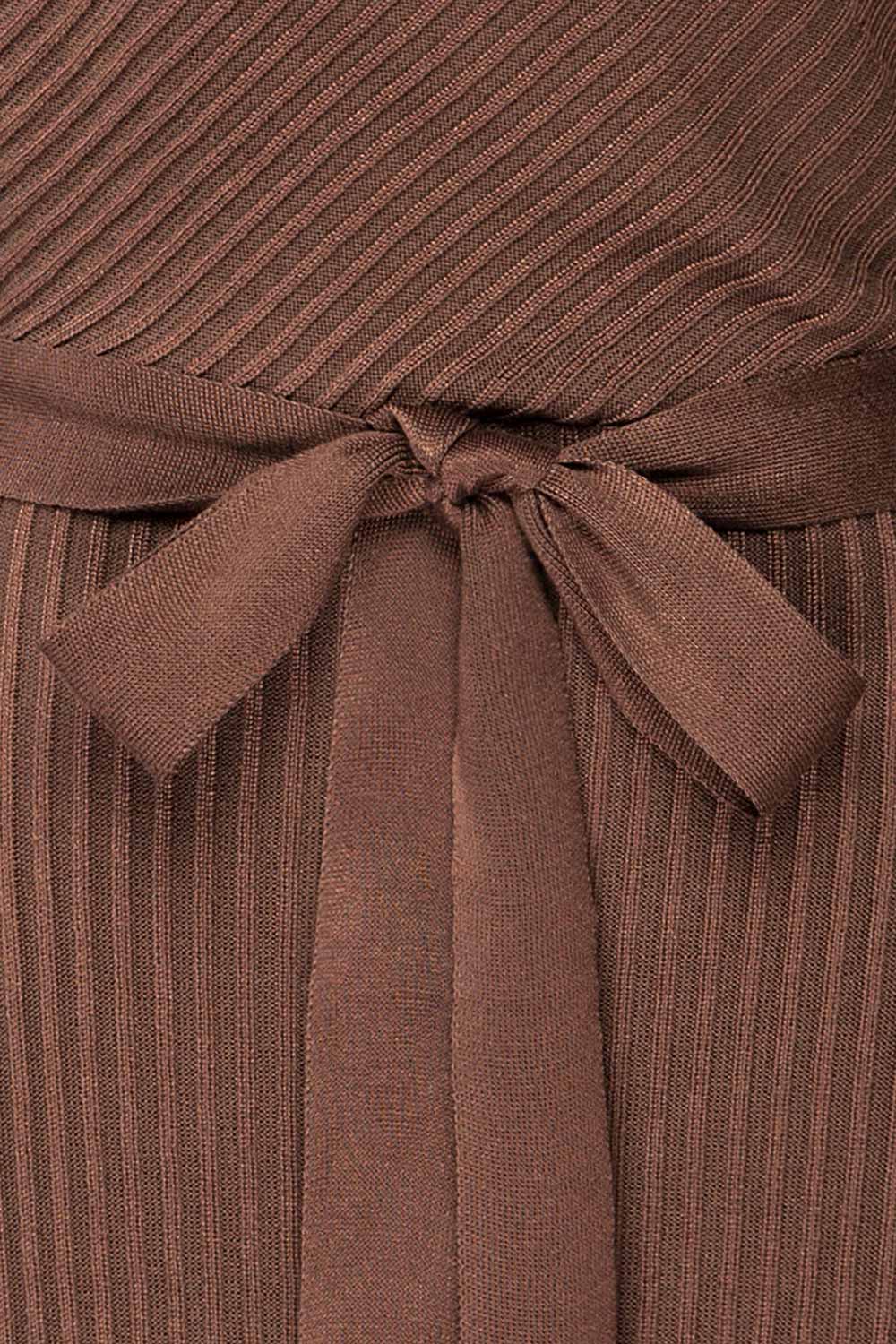 Bergame Chocolate Knitted Wrap Dress | La petite garçonne fabric 
