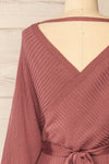 Bergame Pink Knitted Wrap Dress | La Petite Garçonne back close-up
