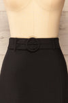 Berkane Black Pencil Skirt w/ Belt | La petite garçonne front close-up