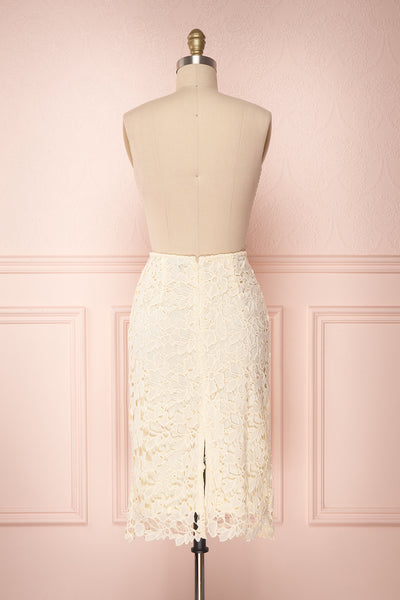 Beryl Ivory Crocheted Lace Fitted Midi Skirt | Boutique 1861 5