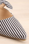 Berzélius Black & White Striped Pointed Toe Mules | La Petite Garçonne 4