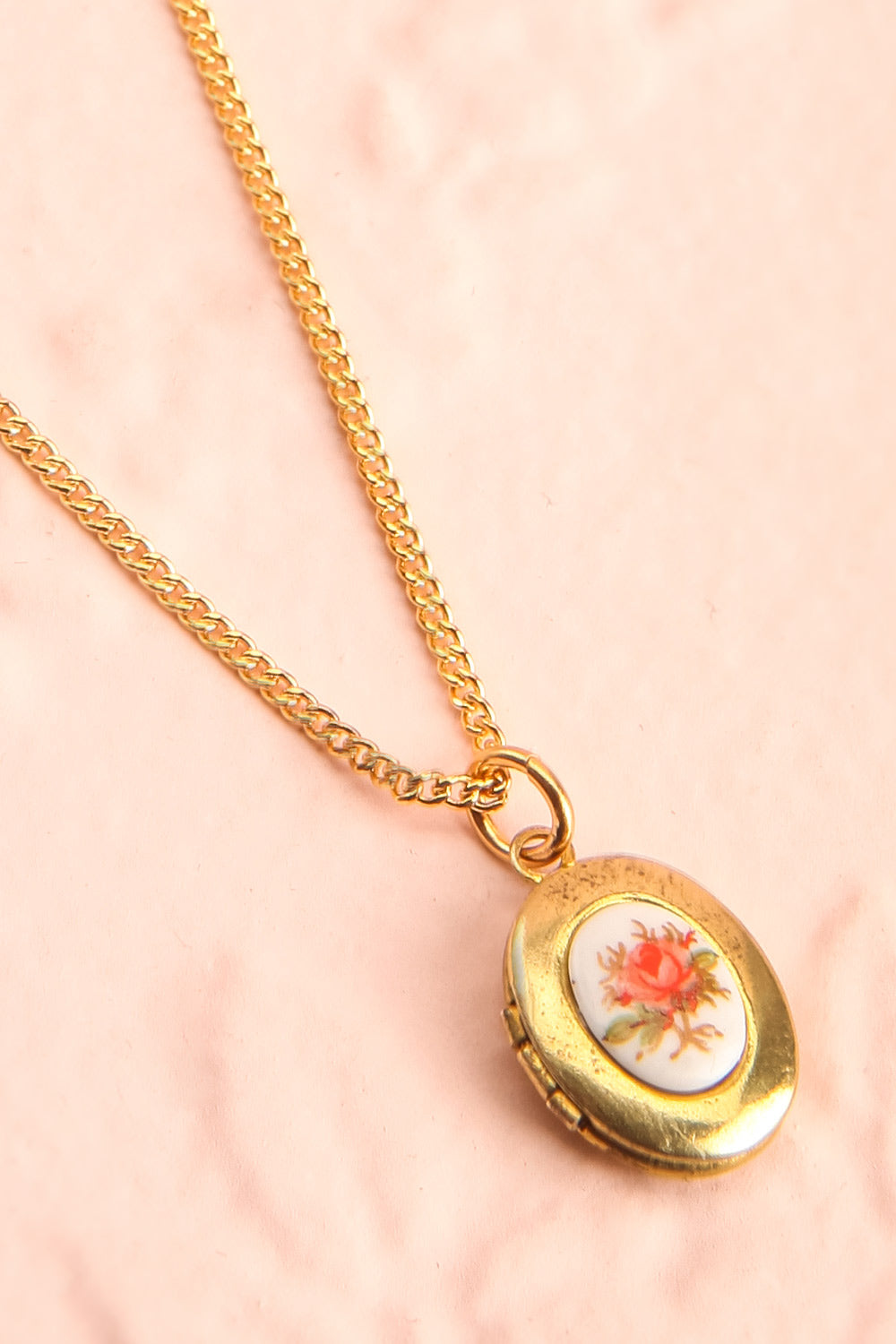 Betty Grable Blanc White & Golden Floral Locket | Boutique 1861 7