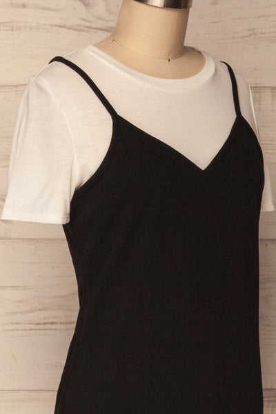 Beverce Black Slip Dress over White T-Shirt | La Petite Garçonne 4