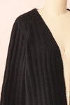 Bezie Black Knit Open-Front Cardigan | Boutique 1861  side close-up