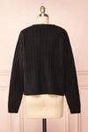 Bezie Black Knit Open-Front Cardigan | Boutique 1861  back view