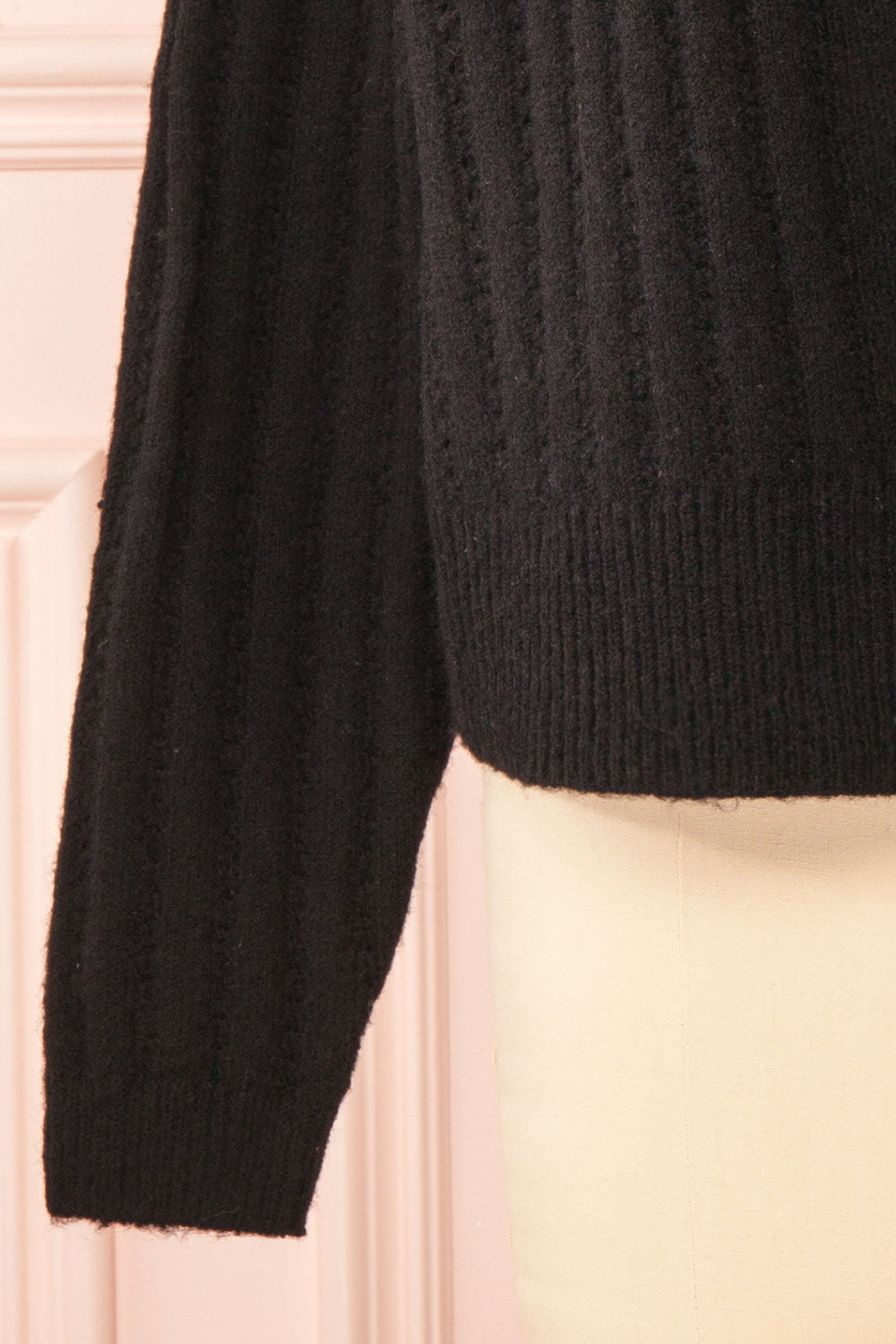 Bezie Black Knit Open-Front Cardigan | Boutique 1861  bottom 
