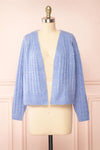 Bezie Blue Knit Open-Front Cardigan | Boutique 1861 front view