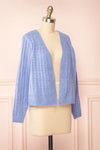 Bezie Blue Knit Open-Front Cardigan | Boutique 1861 side view