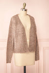 Bezie Taupe Knit Open-Front Cardigan | Boutique 1861 side view